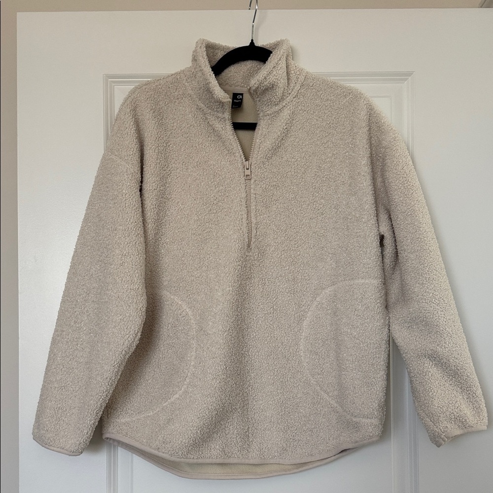 GAP Cozy Cream Quarter-Zip Fleece Pullover